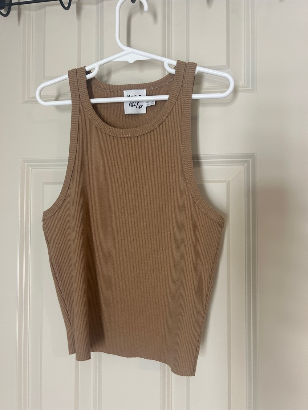 Ribbed High Neck Tank Top